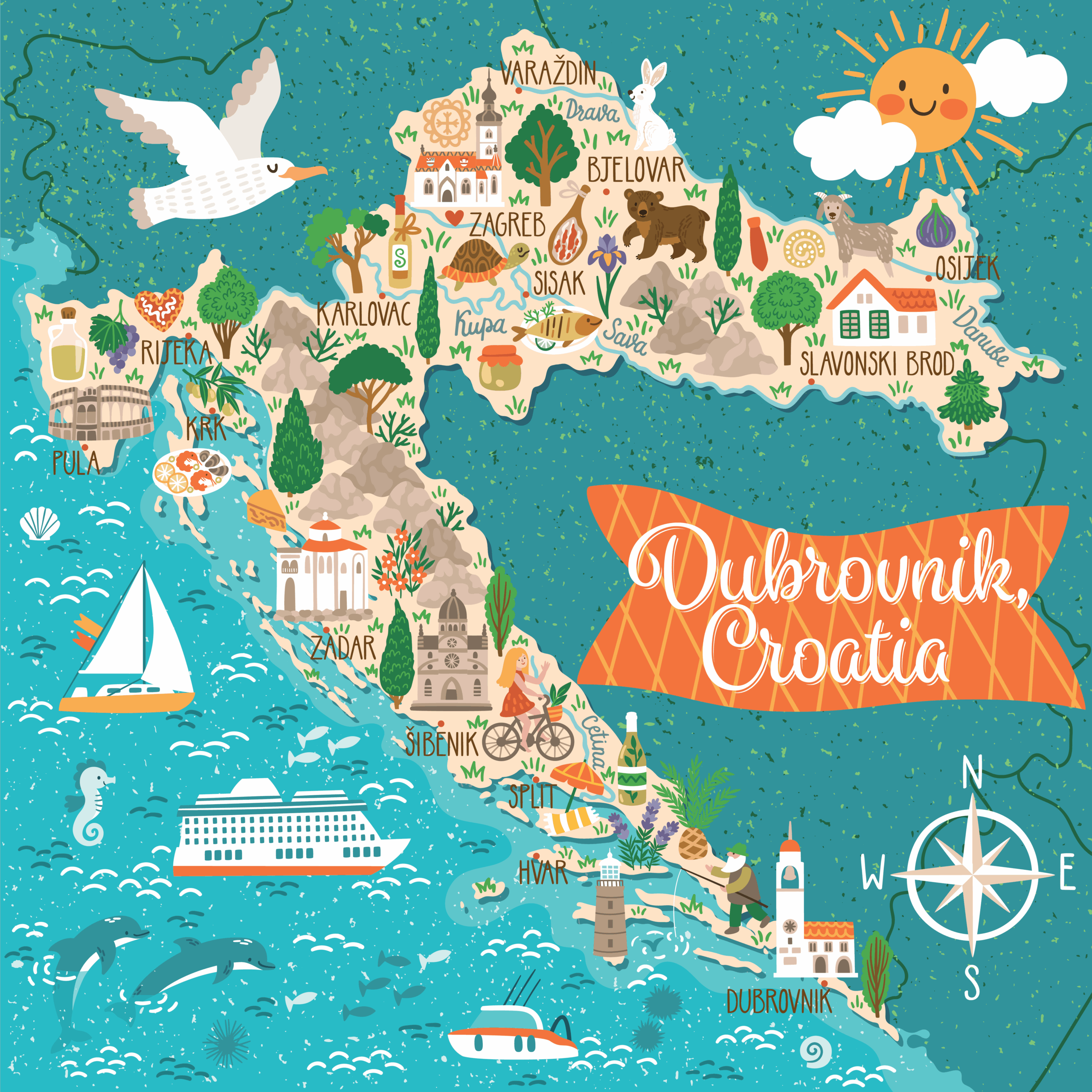 dubrovnik on map dubrovnik on map